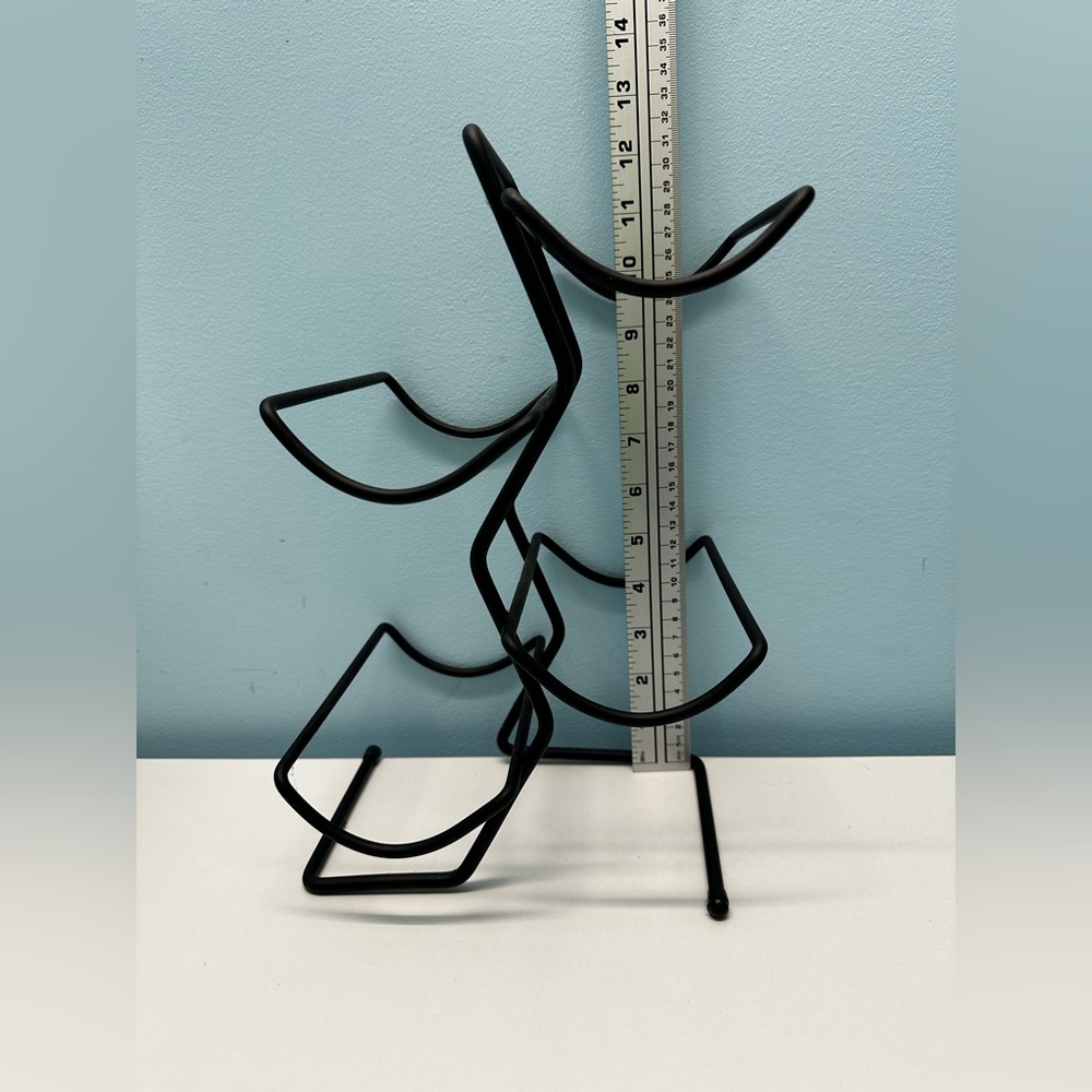 Elegant Black Metal Wine Holder